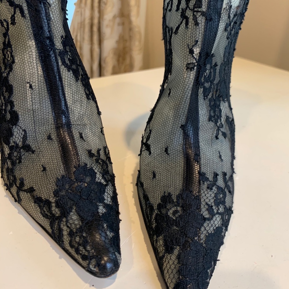 MANOLO BLAHNIK BLACK Rhinestone Booties S36 - Picture 5 of 16